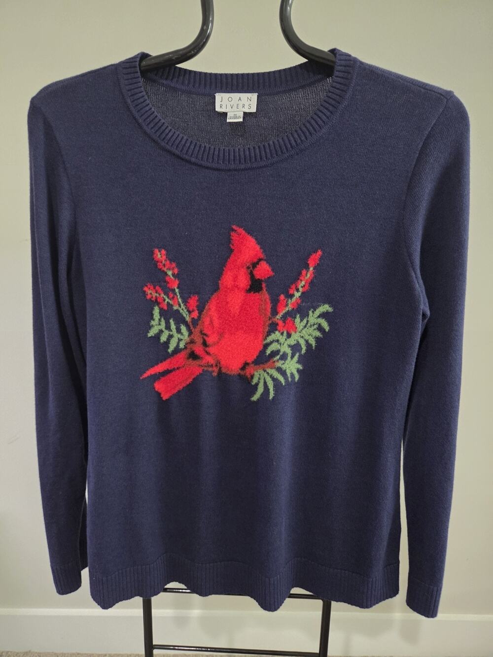 Joan Rivers Size Med Nany Cotton Cardinal Crewneck Sweater A707738 EUC